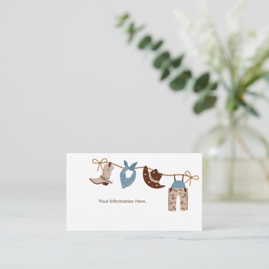 カウボーイ赤ちゃんシャワー情報エンクロージャー エンクロージャーカード (スタンド正面)