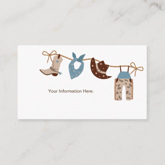 カウボーイ赤ちゃんシャワー情報エンクロージャー エンクロージャーカード (正面)