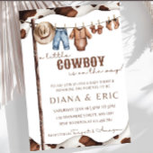 カウボーイ赤ちゃんシャワー招待状テンプレート、少し 招待状