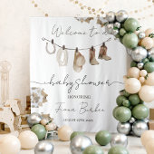 カウボーイ赤ちゃんシャワー歓迎サイン。 タペストリー