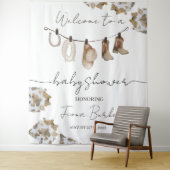カウボーイ赤ちゃんシャワー歓迎サイン。 タペストリー (インサイチュ)