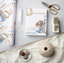 カウボーイ赤ちゃんシャワー水素朴色 ラッピングペーパー