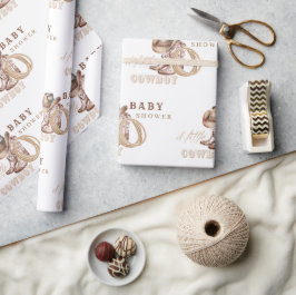 カウボーイ赤ちゃんシャワー水素朴色 ラッピングペーパー