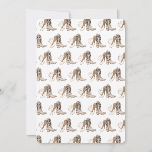 カウボーイ赤ちゃんシャワー水素朴色 招待状 (裏面)