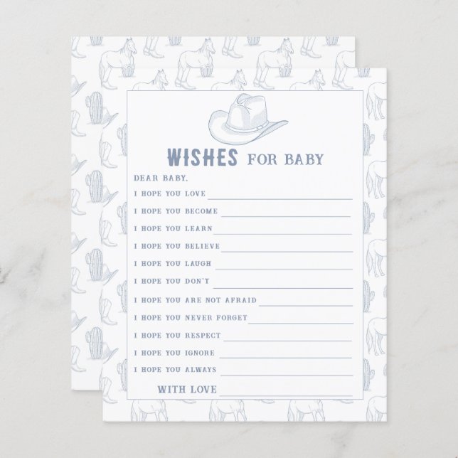カウボーイ赤ちゃんシャワー – パーティーゲーム | ベビー (正面/裏面)