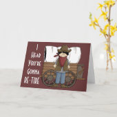 カウボーイ退職願い – 西ユーモア カード (黄色い花)