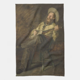 カウボーイ遊ズ・ザ・バンジョーと歌うカントリー・ミュージック キッチンタオル