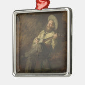 カウボーイ遊ズ・ザ・バンジョーと歌うカントリー・ミュージック メタルオーナメント (左)