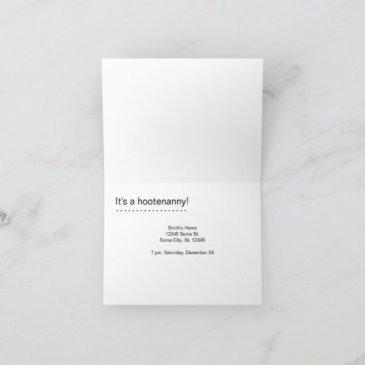 カウボーイ雪だるまウィズホースクリスマスホリデイ シーズンカード (内部)