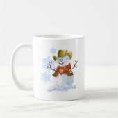 カウボーイ雪だるまクリスマスコーヒカップ コーヒーマグカップ (左)