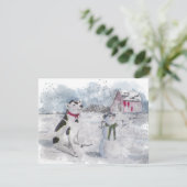 カウボーイ雪だるまクリスマス招待状 招待状 (スタンド正面)