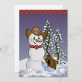 カウボーイ雪だるまニューイヤーイブパーティー 招待状 (正面/裏面)