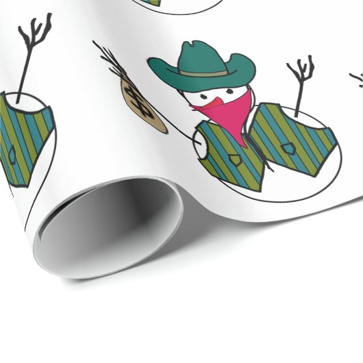 カウボーイ雪だるまバンディトウィズマネーバッグ ラッピングペーパー (ロールコーナー)