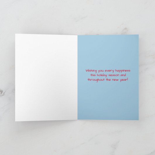 カウボーイ雪だるま水の色メリークリスマス シーズンカード (内部)