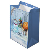 カウボーイ雪だるま&カウクリスマス ミディアムペーパーバッグ (正面アングル)