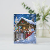 カウボーイ雪だるま シーズンポストカード (スタンド正面)