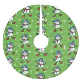 カウボーイ雪だるま ブラッシュドポリエステルツリースカート