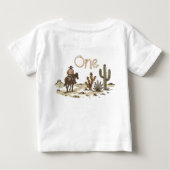 カウボーイ風ブラウン ウェストワン 1歳誕生日 ベビーTシャツ (裏面)