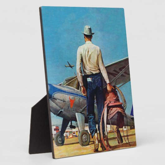 カウボーイ飛んでいるバイメッド・シャエファー フォトプラーク (側面)