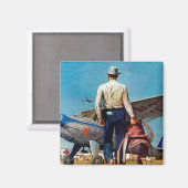 カウボーイ飛んでいるバイメッド・シャエファー マグネット (正面/裏面)