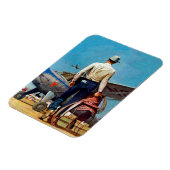 カウボーイ飛んでいるバイメッド・シャエファー マグネット (左側)