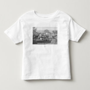 カウボーイ食べズののまわりにキャンプ場写真 トドラーTシャツ