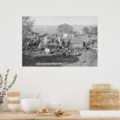 カウボーイ食べズののまわりにキャンプ場写真 ポスター (キッチン)