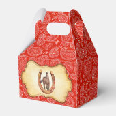 カウボーイ馬レッドペイズリー西部パーティーギフト フェイバーボックス (裏面サイド)