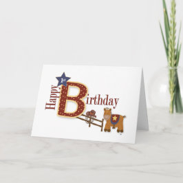 カウボーイ1歳の誕生日 カード