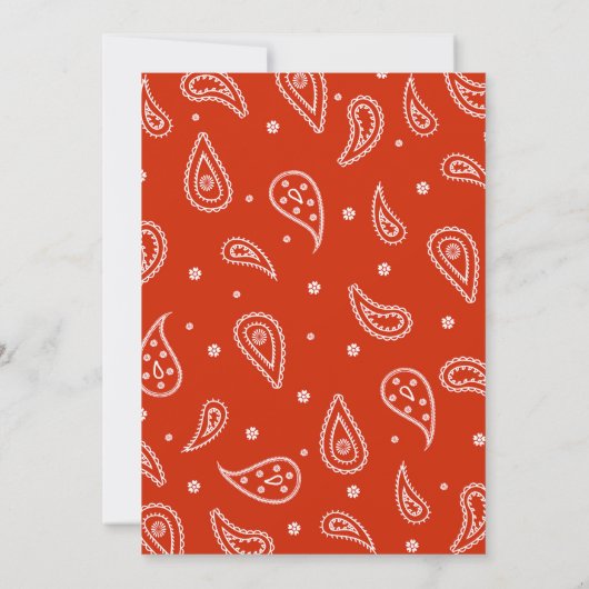 カウボーイ1stロデオレッドワイルドウエストテーマ誕生日 招待状 (裏面)