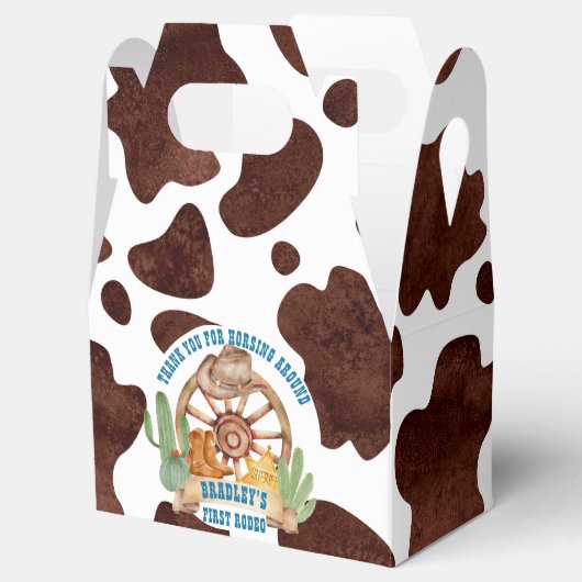 カウボーイ1stロデオ西パーソナライズされた誕生日 フェイバーボックス (オープン)