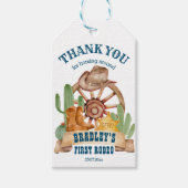 カウボーイ1stロデオ馬ファームパーティー感謝していユー ギフトタグ (正面)