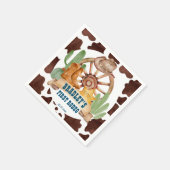 カウボーイ1stロデオ馬ファームパーティー パーソナライズされた スタンダードカクテルナプキン (角)