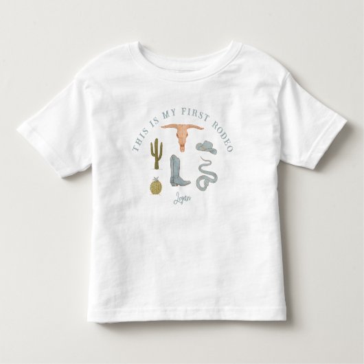 カウボーイ1st誕生日パーティーファーストロデオ トドラーTシャツ (正面)
