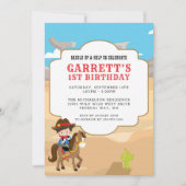 カウボーイ1st誕生日パーティー 招待状 (正面)