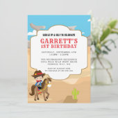 カウボーイ1st誕生日パーティー 招待状 (スタンド正面)