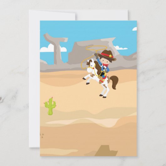 カウボーイ1st誕生日パーティー 招待状 (裏面)