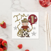 カウボーイ1st誕生日紙ナプキンス スタンダードカクテルナプキン (インサイチュ)