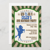 カウボーイ2nd誕生日パーティの招待状 招待状 (正面/裏面)