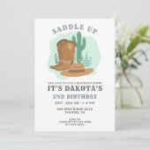 カウボーイ2nd誕生日パーティの招待状 招待状 (スタンド正面)