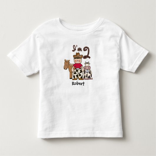 カウボーイ2nd誕生日幼児Tシャツ トドラーTシャツ (正面)