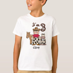 カウボーイ3歳誕生日Tシャツ Tシャツ