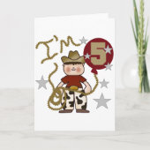 カウボーイ5誕生日Tシャツとギフト カード (正面)