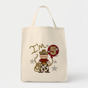 カウボーイ5誕生日Tシャツとギフト トートバッグ