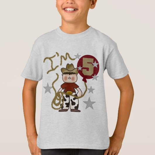 カウボーイ5誕生日Tシャツとギフト Tシャツ (正面)