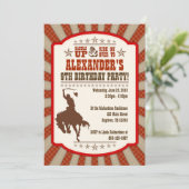 カウボーイ9歳誕生日パーティー招待状 招待状 (スタンド正面)