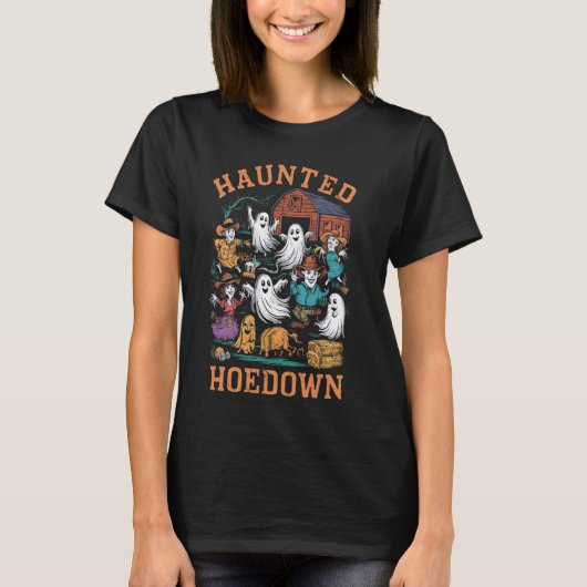 カウボーイ かかし おばけ お化け かぼちゃ パーティー 農場 ハロウィン Tシャツ (正面)
