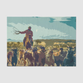 カウボーイ・アンド・キャトル・デコパージュ 薄葉紙