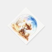 カウボーイ・インスパイアテーマ男の赤ちゃんシャワー スタンダードカクテルナプキン (角)