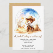 カウボーイ・インスパイアテーマ男の赤ちゃんシャワー 招待状 (正面/裏面)